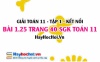 Bài 1.25 SGK Toán 11 tập 1 Kết nối tri thức